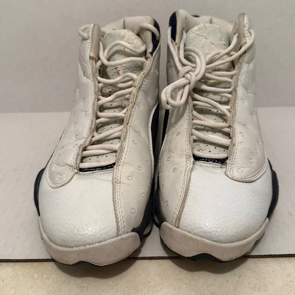 VTG 90s Jordan 13 Retro White Obsidian Basketball Shoes Size 9 Sneakers Mens‎